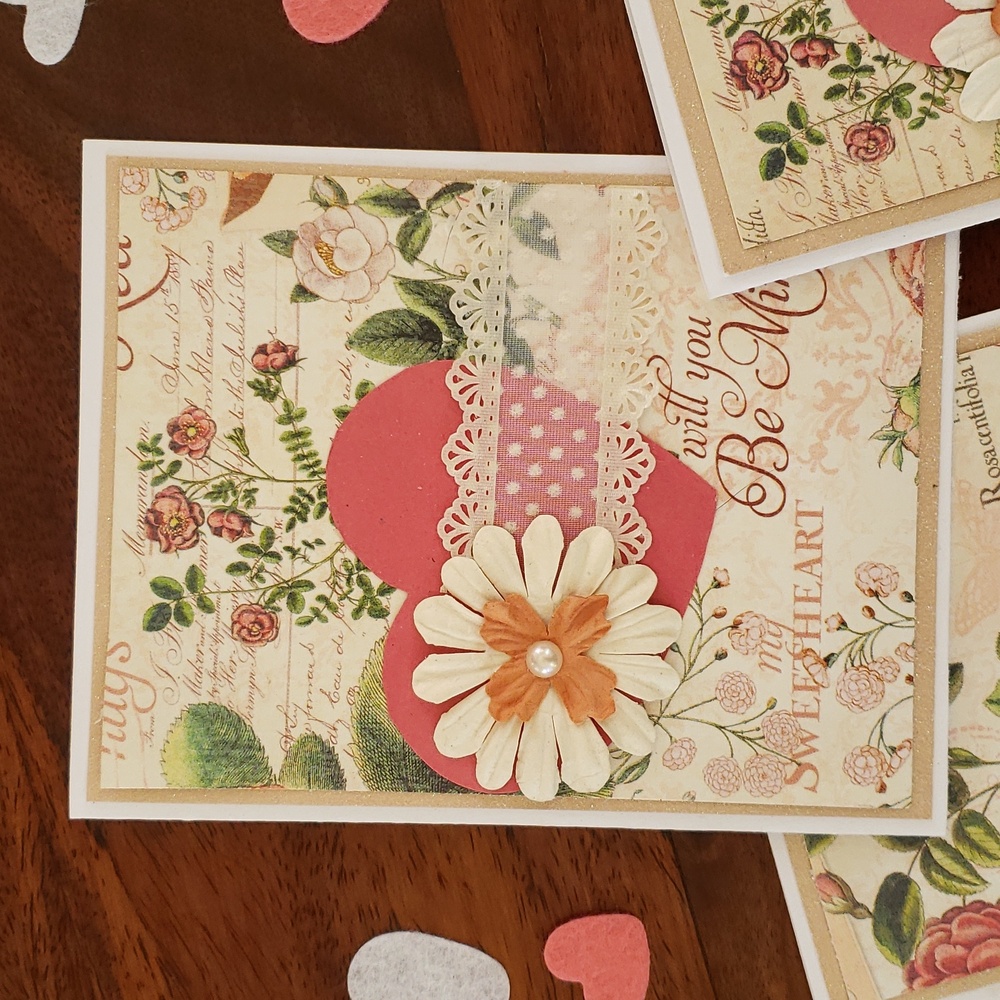 HANDMADE Valentine's Day Card Trio Romantic and Refined - Picture 3 of 15